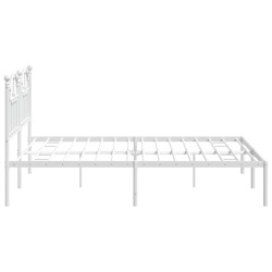Cadre de lit métal sans matelas et tête de lit blanc 180x200 cm 