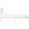 Cadre de lit métal sans matelas et tête de lit blanc 180x200 cm 