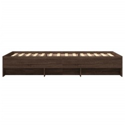 Cadre de lit sans matelas chêne marron 100x200 cm 