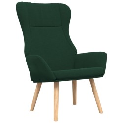 Chaise de relaxation avec repose-pied Vert foncé Tissu 