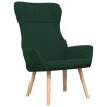 Chaise de relaxation avec repose-pied Vert foncé Tissu 