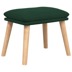 Chaise de relaxation avec repose-pied Vert foncé Tissu 