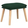 Chaise de relaxation avec repose-pied Vert foncé Tissu 