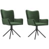 Chaises pivotantes à manger lot de 2 Vert foncé Velours 