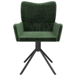 Chaises pivotantes à manger lot de 2 Vert foncé Velours 