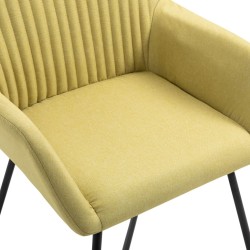 Chaises à manger lot de 2 vert tissu 