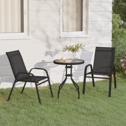 Ensemble de bistro de jardin 3 pcs Noir 