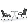 Ensemble de bistro de jardin 3 pcs Noir 