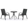Ensemble de bistro de jardin 3 pcs Noir 