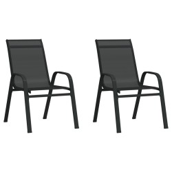 Ensemble de bistro de jardin 3 pcs Noir 