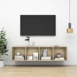 Meuble TV mural Chêne sonoma 37x37x142,5 cm Bois d’ingénierie 