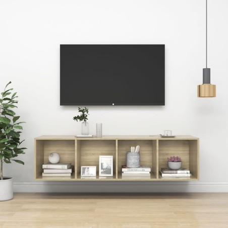 Meuble TV mural Chêne sonoma 37x37x142,5 cm Bois d’ingénierie 