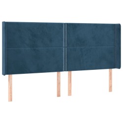Tête de lit à LED Bleu foncé 183x16x118/128 cm Velours 