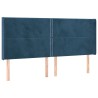 Tête de lit à LED Bleu foncé 183x16x118/128 cm Velours 
