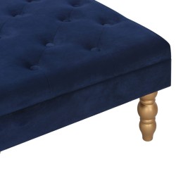 Tabouret Bleu marine 60x60x36 cm Velours 