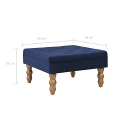 Tabouret Bleu marine 60x60x36 cm Velours 