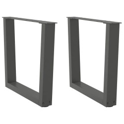 Pieds de table basse en forme de V, 2 pièces, anthracite, 50 x (42-43,3) cm, acier 
