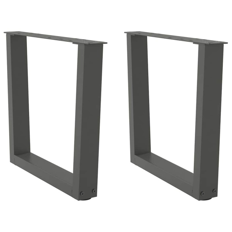 Pieds de table basse en forme de V, 2 pièces, anthracite, 50 x (42-43,3) cm, acier 
