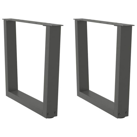 Pieds de table basse en forme de V, 2 pièces, anthracite, 50 x (42-43,3) cm, acier 