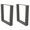 Pieds de table basse en forme de V, 2 pièces, anthracite, 50 x (42-43,3) cm, acier 
