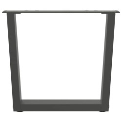 Pieds de table basse en forme de V, 2 pièces, anthracite, 50 x (42-43,3) cm, acier 