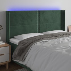 Tête de lit à LED Vert foncé 183x16x118/128 cm Velours 