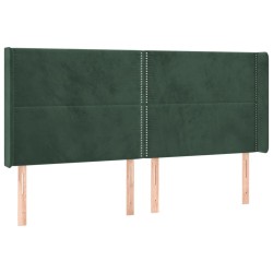 Tête de lit à LED Vert foncé 183x16x118/128 cm Velours 