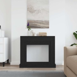 Cadre de cheminée chêne noir 100x30x87,5 cm bois d'ingénierie 
