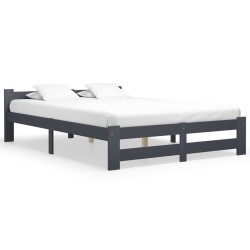 Cadre de lit sans matelas gris foncé pin massif 180x200 cm 