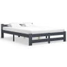 Cadre de lit sans matelas gris foncé pin massif 180x200 cm 
