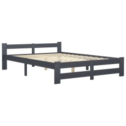 Cadre de lit sans matelas gris foncé pin massif 180x200 cm 