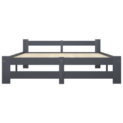 Cadre de lit sans matelas gris foncé pin massif 180x200 cm 