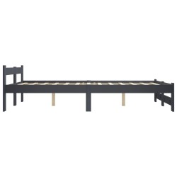 Cadre de lit sans matelas gris foncé pin massif 180x200 cm 