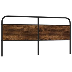 Tête de lit chêne fumé 190 cm acier et bois d'ingénierie 