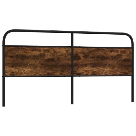 Tête de lit chêne fumé 190 cm acier et bois d'ingénierie 