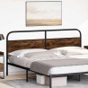 Tête de lit chêne fumé 190 cm acier et bois d'ingénierie 