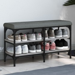 Banc à chaussures sonoma gris 82x32x47 cm Bois d'ingénierie 