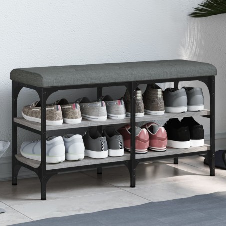 Banc à chaussures sonoma gris 82x32x47 cm Bois d'ingénierie 