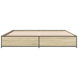 Cadre de lit sans matelas chêne sonoma 160x200 cm 