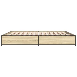 Cadre de lit sans matelas chêne sonoma 160x200 cm 