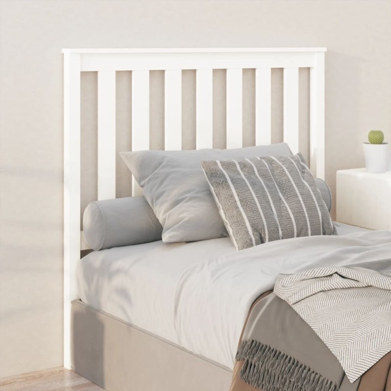 Tête de lit Blanc 106x6x101 cm Bois massif de pin Tête de lit Blanc 106x6x101 cm Bois massif de pin