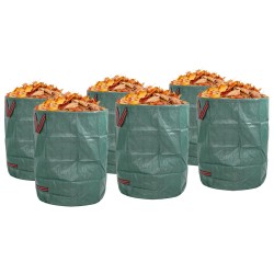 Sacs à déchets de jardinavec poignées 12 pcs pliables ronds verts 300 L 