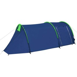 Tente de camping 4 personnes Bleu marine et vert 