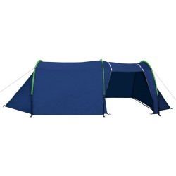 Tente de camping 4 personnes Bleu marine et vert 