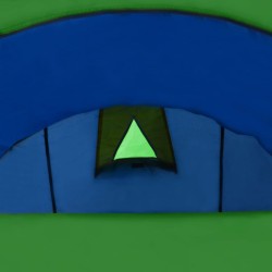 Tente de camping 4 personnes Bleu marine et vert 