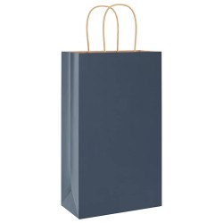 Sacs en papier 250 pcs avec poignées bleu 21x11x36 cm 