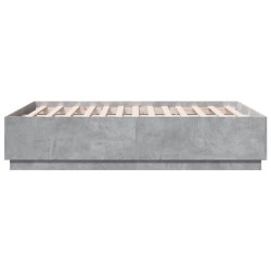 Cadre de lit sans matelas gris béton 135x190 cm 