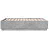 Cadre de lit sans matelas gris béton 135x190 cm 