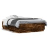 Cadre de lit sans matelas chêne fumé 135x190 cm 