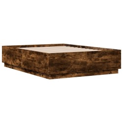 Cadre de lit sans matelas chêne fumé 135x190 cm 